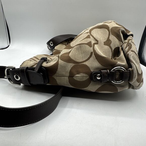 COACH Signature F15067 Shoulder Bag cross-body Brown canvas Y2K - Picture 4 of 14